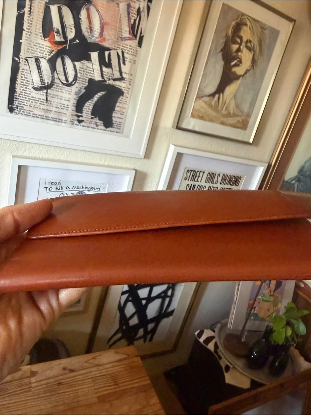 Coach Classic soft calfskin Leather Foldover Clutch Wallet - Brown tan